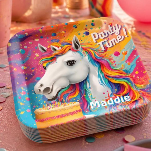 Fête d'enfants assiette en papier Licorne (Créateur téléchargé)