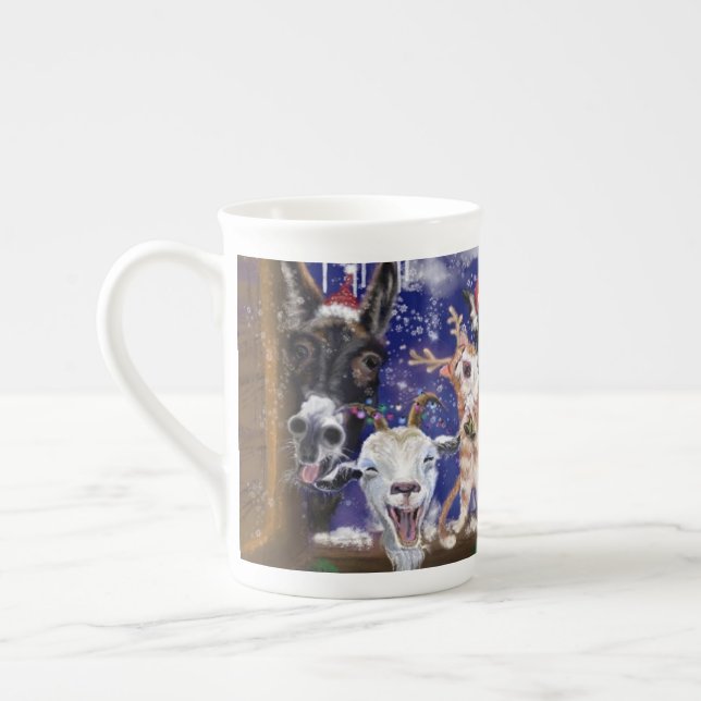 Fête des animaux de Noël Mug amusant (Gauche)