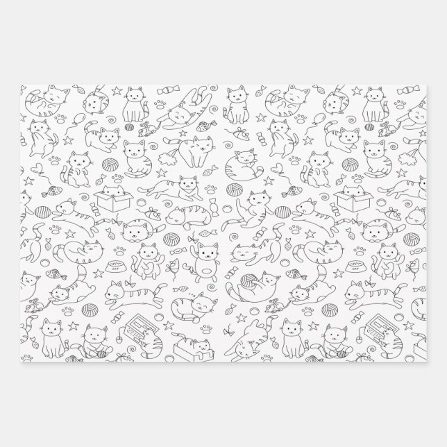 Fête des chats ! Papier d'emballage (Devant)