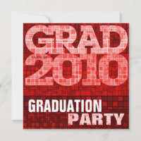 Fête des diplômes Invitation de la mosaïque rouge