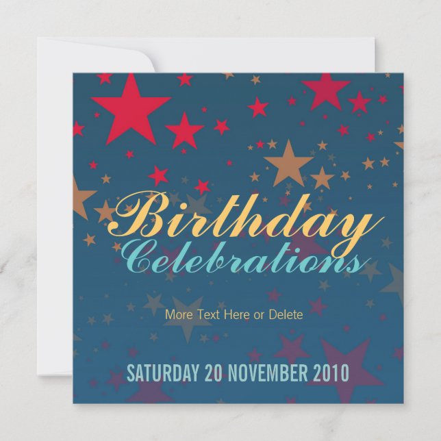 Fête des étoiles Invitation anniversaire (Devant)
