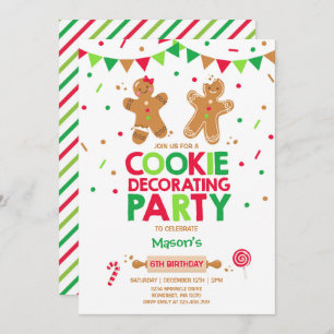 Fête des fêtes de cookie décorative Invitation