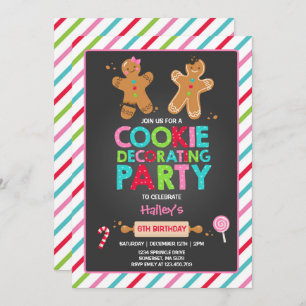 Fête des fêtes de cookie décorative Invitation