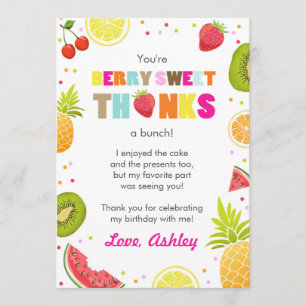 fête des fruits à deux tti Carte de remerciements 