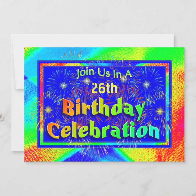 Fête des invitations d'anniversaire de Fireworks (Devant)