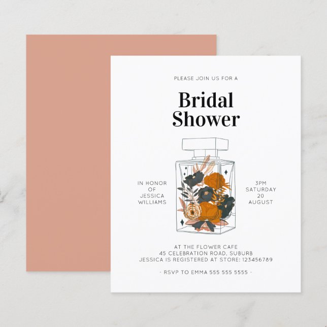 Fête des mariées à la bouteille de parfum rose bud (Devant / Derrière)