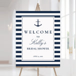 Fête des mariées à thème de plage Nautical Affiche<br><div class="desc">Les premières impressions sont importantes,  alors ils disent! Réglez le bon ton pour votre douche nuptiale avec ce magnifique panneau d'accueil nautique. L'enseigne personnalisée fera immédiatement de votre douche nuptiale le bienvenu.</div>