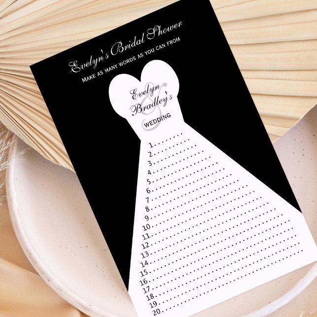 Fête des mariées amusante Jeux Word - Noir (Créateur téléchargé)