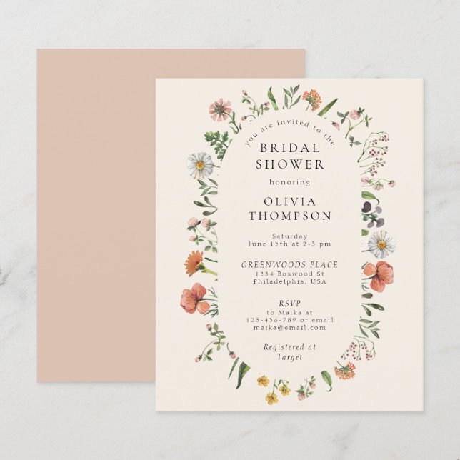 Fête des mariées Arc Fleur sauvage d'été Boho Budg (Devant / Derrière)