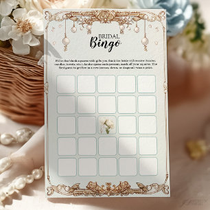 Fête des mariées Bingo Game Card Perles Prosecco
