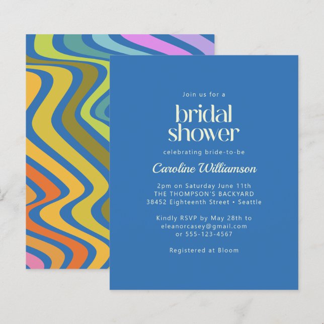 Fête des mariées bleue Super rétro Abstraite (Devant / Derrière)