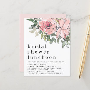 Fête des mariées Budget Blush Florals Invitation d