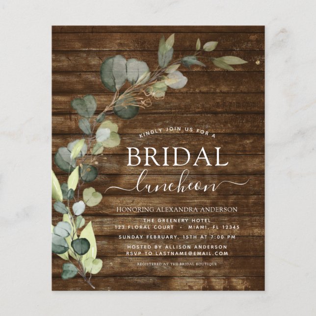 Fête des mariées Budget Déjeuner Vert Eucalyptus (Devant)