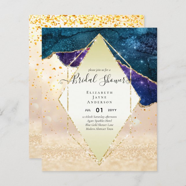 FÊTE DES MARIÉES BUDGET Glittery AGATE Sparkle Inv (Devant / Derrière)