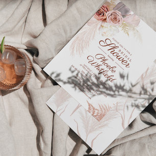 Fête des mariées Budget Pampas Invitation Grass