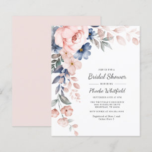 Fête des mariées Budget Rose Floral Moderne Invita