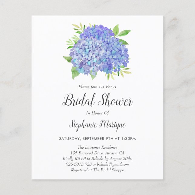 Fête des mariées budgétaire Bouquet Hydrangea viol (Devant)
