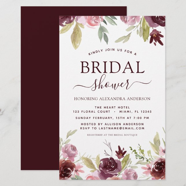 Fête des mariées budgétaire Bourgogne Invitations  (Devant / Derrière)