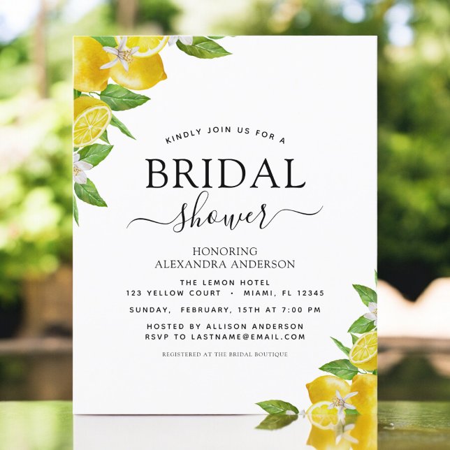 Fête des mariées budgétaire Invitations Citron Cit (Créateur téléchargé)