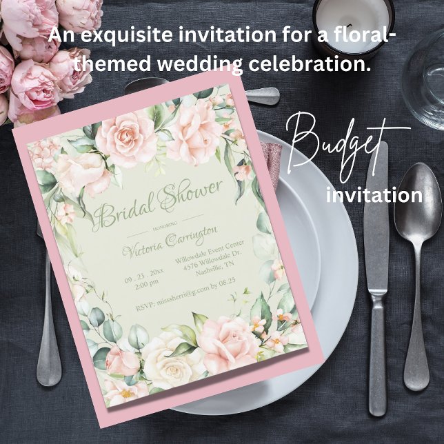 Fête des mariées budgétaire rose et élégant (Créateur téléchargé)