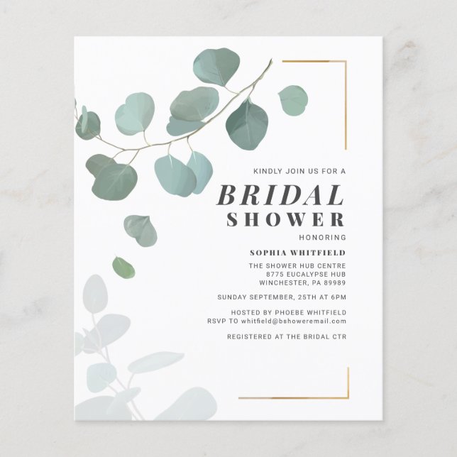 Fête des mariées budgétaire verte Eucalyptus Succu (Devant)