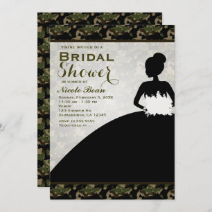 Fête des mariées Camoflague Mariée Invitations mod