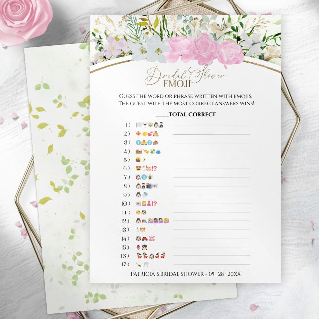 Fête des mariées Carte Fleur sauvage Emoji Piction (Créateur téléchargé)