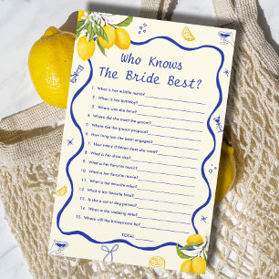 Fête des mariées Citron Bleu Qui Connaît Mariée Me