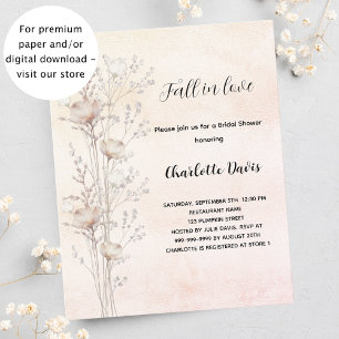 Fête des mariées crème fleur sauvage invitation