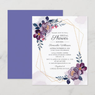 Fête des mariées d'aquarelle fleurie violet budgét