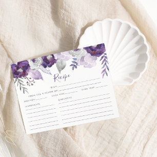 Fête des mariées d'aquarelle violet et argent Rece