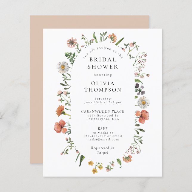 Fête des mariées d'arche Fleur sauvage Boho Budget (Devant / Derrière)