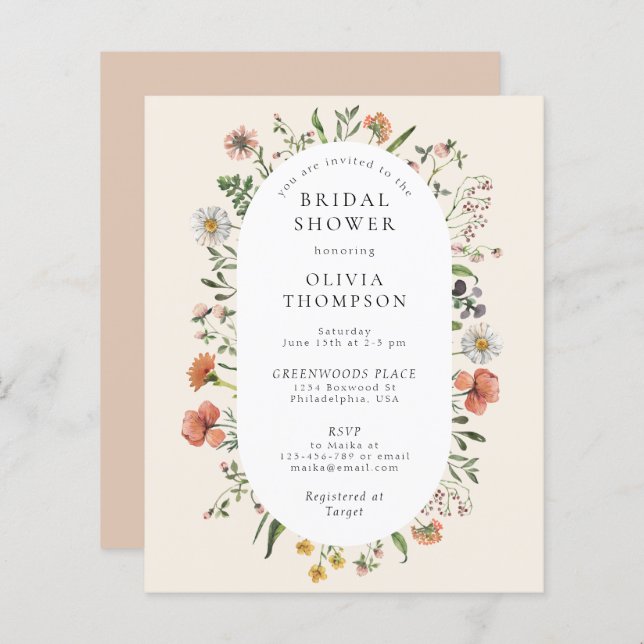 Fête des mariées d'arche Fleur sauvage d'aquarelle (Devant / Derrière)