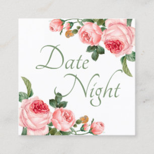 Fête des mariées Date Carte de nuit Blushing Rose