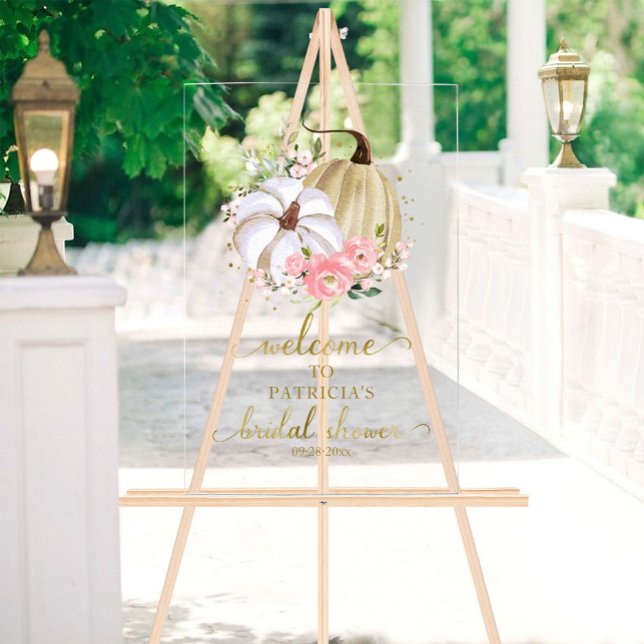 Fête des mariées d'automne citrouille vert Affiche (Créateur téléchargé)