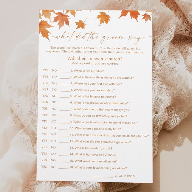 Fête des mariées D'Automne Qu'A-T-Il Dit Jeu (Créateur téléchargé)