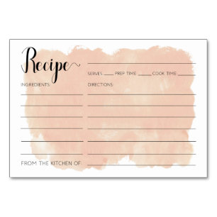 Fête des mariées de cartes de recettes couleur ros