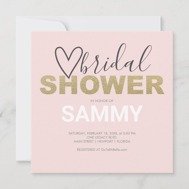 Fête des mariées de coeur rose et or Faux (Devant)