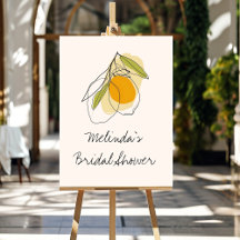 Fête des mariées de dessin minimaliste Citrus Lemo
