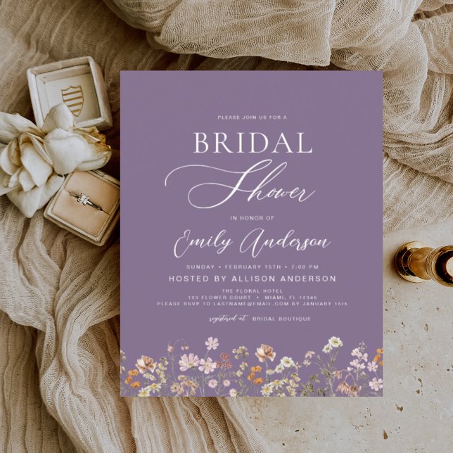 Fête des mariées de Fleur sauvage Boho violet budg (Créateur téléchargé)