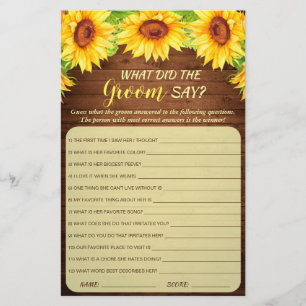 Fête des mariées de fleurs de tournesol de bois Je