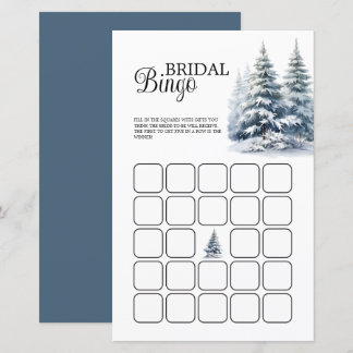 Fête des mariées de forêt de pins neige Bingo Jeu
