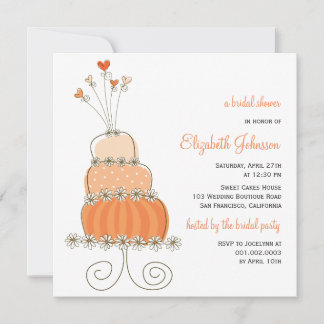 Fête des mariées de gâteau Mariage doux Invitation