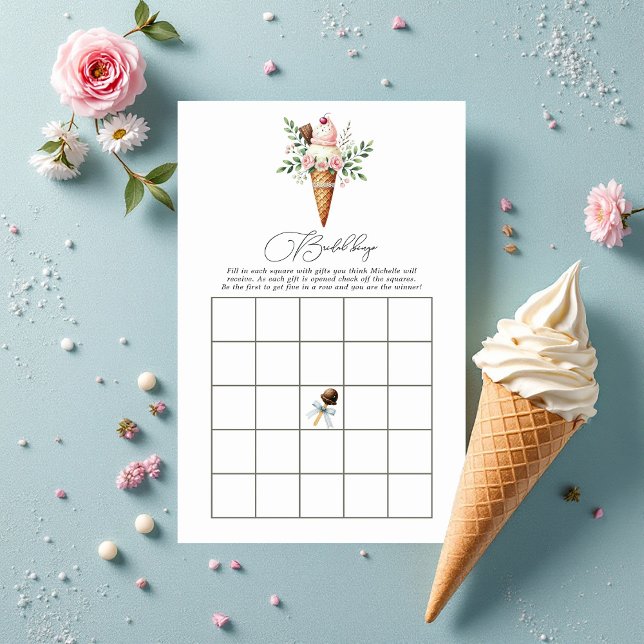 Fête des mariées de glace Bingo (Ice Cream Bridal Shower Bingo Game)