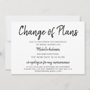 Fête des mariées de modification des plans