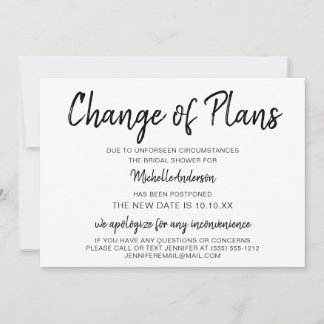 Fête des mariées de modification des plans