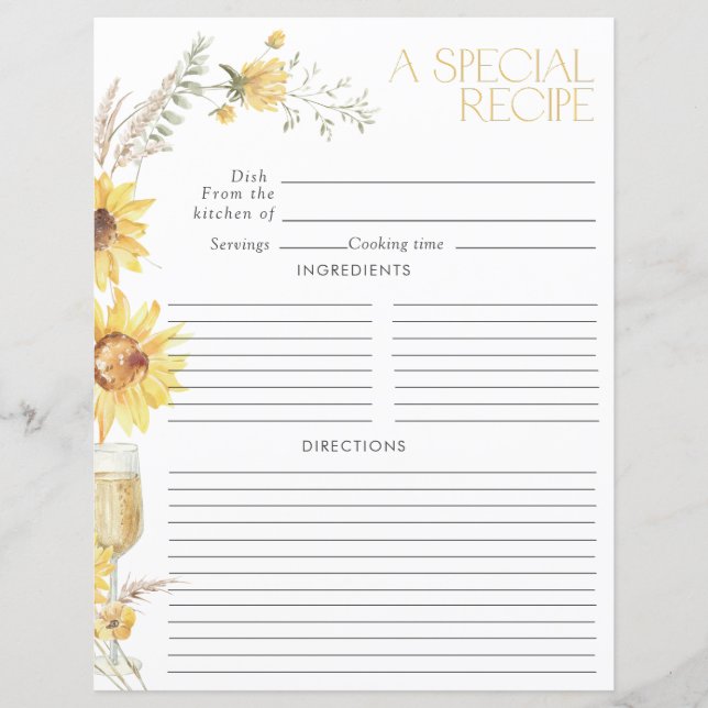 Fête des mariées de tournesol Boho Recette (Devant)