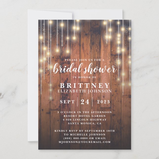 Fête des mariées de voyants à cordes de bois rusti (Devant)