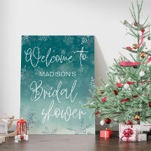Fête des mariées d'hiver Snowflakes Affiche de bie