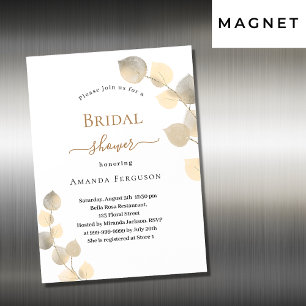 Fête des mariées dorée pousses d'eucalyptus luxe